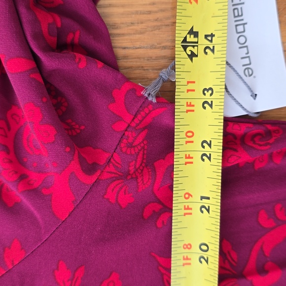 LIZ CLAIBORNE WOMEN'S PETITE LONG SLEEVES MAGENTA FANCY EMBELLISHED BLOUSE PXL - Picture 11 of 16